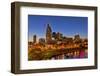 Skyline at Dusk over the Cumberland River in Nashville Tennessee-Chuck Haney-Framed Premium Photographic Print