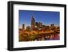 Skyline at Dusk over the Cumberland River in Nashville Tennessee-Chuck Haney-Framed Photographic Print