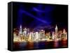 Skyline at Night Reflected in Victoria Harbour, Kowloon, Hong Kong-Russell Gordon-Framed Stretched Canvas