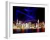 Skyline at Night Reflected in Victoria Harbour, Kowloon, Hong Kong-Russell Gordon-Framed Photographic Print