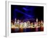 Skyline at Night Reflected in Victoria Harbour, Kowloon, Hong Kong-Russell Gordon-Framed Photographic Print