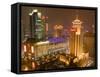 Skyline at Night, Shanghai, China-Michael DeFreitas-Framed Stretched Canvas