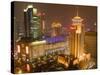 Skyline at Night, Shanghai, China-Michael DeFreitas-Stretched Canvas