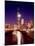Skyline at night with Chicago River and Sears Tower, Chicago, Illinois, USA-Alan Klehr-Mounted Photographic Print