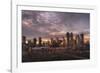 Skyline at sunset, Calgary, Alberta, Canada, North America-JIA HE-Framed Photographic Print