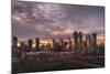 Skyline at sunset, Calgary, Alberta, Canada, North America-JIA HE-Mounted Photographic Print