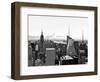 Skyline at Sunset, Empire State Building, Manhattan, United States, Black and White Photography-Philippe Hugonnard-Framed Photographic Print