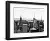 Skyline at Sunset, Empire State Building, Manhattan, United States, Black and White Photography-Philippe Hugonnard-Framed Photographic Print