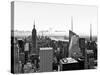 Skyline at Sunset, Empire State Building, Manhattan, United States, Black and White Photography-Philippe Hugonnard-Stretched Canvas