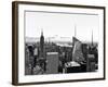 Skyline at Sunset, Empire State Building, Manhattan, United States, Black and White Photography-Philippe Hugonnard-Framed Photographic Print