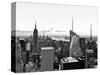 Skyline at Sunset, Empire State Building, Manhattan, United States, Black and White Photography-Philippe Hugonnard-Stretched Canvas