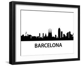 Skyline Barcelona-unkreatives-Framed Art Print