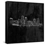 Skyline Black-OnRei-Framed Stretched Canvas