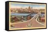 Skyline, Bridges, Pittsburgh, Pennsylvania-null-Framed Stretched Canvas