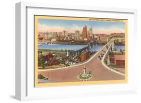 Skyline, Bridges, Pittsburgh, Pennsylvania-null-Framed Art Print