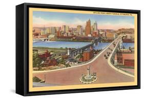 Skyline, Bridges, Pittsburgh, Pennsylvania-null-Framed Stretched Canvas
