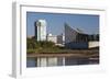 Skyline by the Arkansas River, Wichita, Kansas, USA-Walter Bibikow-Framed Premium Photographic Print