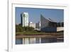 Skyline by the Arkansas River, Wichita, Kansas, USA-Walter Bibikow-Framed Photographic Print