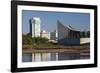 Skyline by the Arkansas River, Wichita, Kansas, USA-Walter Bibikow-Framed Photographic Print