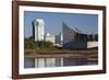 Skyline by the Arkansas River, Wichita, Kansas, USA-Walter Bibikow-Framed Photographic Print