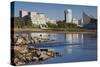 Skyline by the Arkansas River, Wichita, Kansas, USA-Walter Bibikow-Stretched Canvas