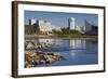 Skyline by the Arkansas River, Wichita, Kansas, USA-Walter Bibikow-Framed Photographic Print