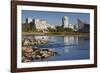 Skyline by the Arkansas River, Wichita, Kansas, USA-Walter Bibikow-Framed Photographic Print