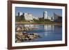 Skyline by the Arkansas River, Wichita, Kansas, USA-Walter Bibikow-Framed Photographic Print