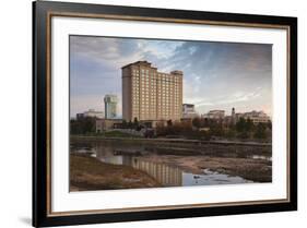 Skyline by the Arkansas River, Wichita, Kansas, USA-Walter Bibikow-Framed Photographic Print