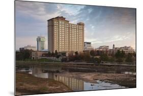 Skyline by the Arkansas River, Wichita, Kansas, USA-Walter Bibikow-Mounted Photographic Print