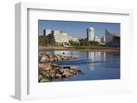 Skyline by the Arkansas River, Wichita, Kansas, USA-Walter Bibikow-Framed Photographic Print