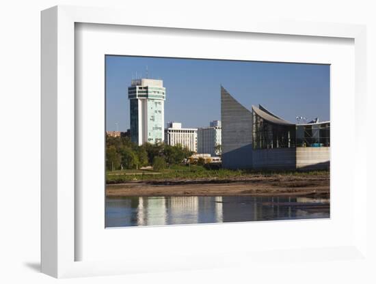 Skyline by the Arkansas River, Wichita, Kansas, USA-Walter Bibikow-Framed Photographic Print