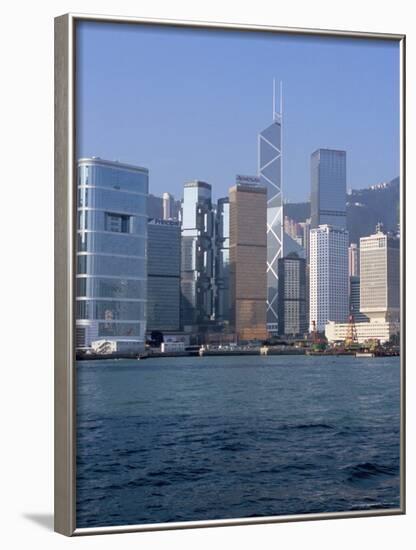 Skyline, Central, Hong Kong Island, Hong Kong, China-Amanda Hall-Framed Photographic Print