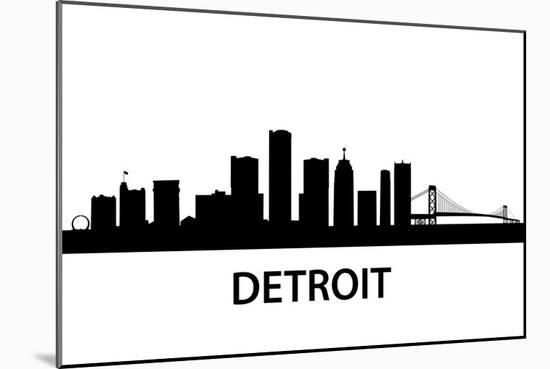 Skyline Detroit-unkreatives-Mounted Art Print