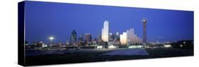 Skyline, Evening, Dallas, TX-Walter Bibikow-Stretched Canvas