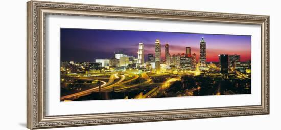 Skyline, Evening, Dusk, Illuminated, Atlanta, Georgia, USA-null-Framed Photographic Print