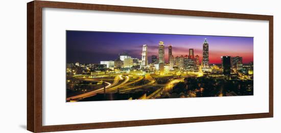 Skyline, Evening, Dusk, Illuminated, Atlanta, Georgia, USA-null-Framed Photographic Print