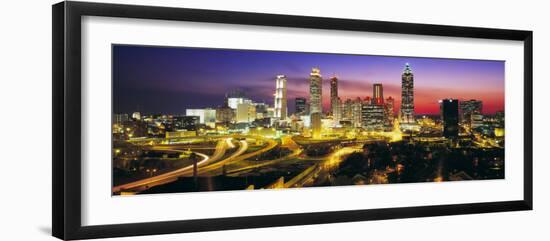 Skyline, Evening, Dusk, Illuminated, Atlanta, Georgia, USA-null-Framed Photographic Print