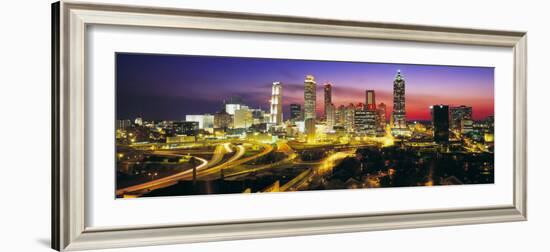 Skyline, Evening, Dusk, Illuminated, Atlanta, Georgia, USA-null-Framed Photographic Print