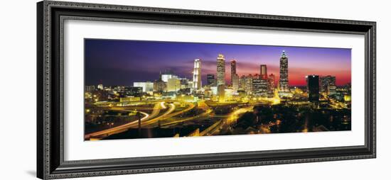 Skyline, Evening, Dusk, Illuminated, Atlanta, Georgia, USA-null-Framed Photographic Print