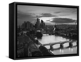 Skyline, Frankfurt-Am-Main, Hessen, Germany-Walter Bibikow-Framed Stretched Canvas