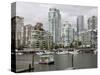 Skyline from Granville Island, Vancouver, British Columbia, Canada-David Herbig-Stretched Canvas