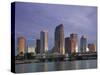 Skyline From Hillsborough Bay, Tampa, Florida, USA-Walter Bibikow-Stretched Canvas