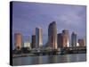 Skyline From Hillsborough Bay, Tampa, Florida, USA-Walter Bibikow-Stretched Canvas