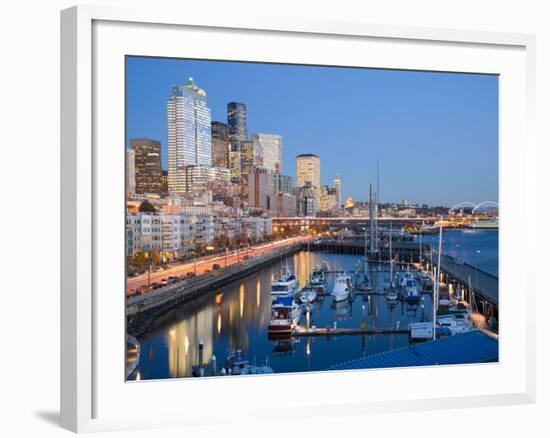 Skyline from Pier 66 with Elliott Bay, Seattle, Washington, USA-Jamie & Judy Wild-Framed Photographic Print