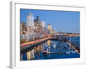 Skyline from Pier 66 with Elliott Bay, Seattle, Washington, USA-Jamie & Judy Wild-Framed Photographic Print