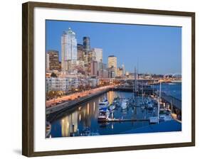 Skyline from Pier 66 with Elliott Bay, Seattle, Washington, USA-Jamie & Judy Wild-Framed Photographic Print