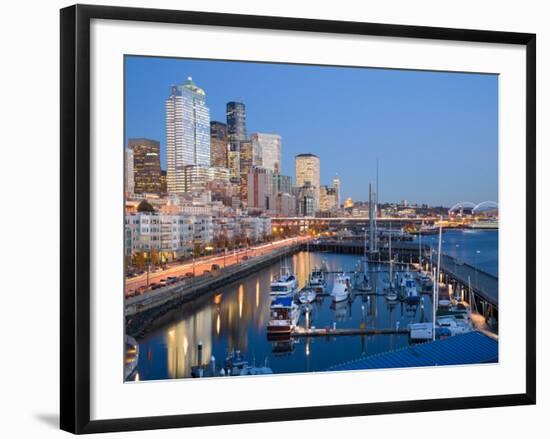 Skyline from Pier 66 with Elliott Bay, Seattle, Washington, USA-Jamie & Judy Wild-Framed Photographic Print