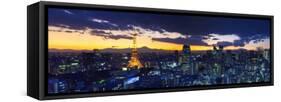 Skyline from Shiodome, Tokyo, Japan-Jon Arnold-Framed Stretched Canvas