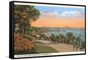 Skyline from South Shore Park, Milwaukee, Wisconsin-null-Framed Stretched Canvas